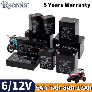 호환상품 6V/12V 충전식 배터리 5Ah 7Ah 8Ah 12Ah  전동차 장난감 바이크 오토바이 유모차 전원 공급
