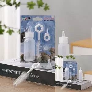 (옵션 반려동물젖병60ml)젖병 세트 반려동물용 60ml 새끼강아지젖병세척솔세트 애완동물용우유통세트