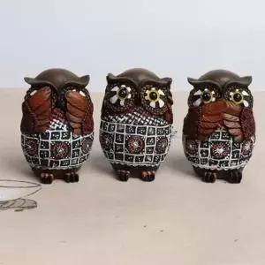 시집살이 인디언 부엉이 소품인형(3P) (KYR-W0C6B32)