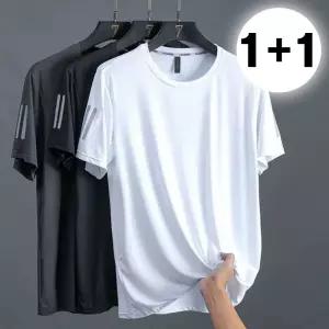 [2개세트] 남성 빅사이즈 기능성 쿨링 라운드 반팔티 (3color)