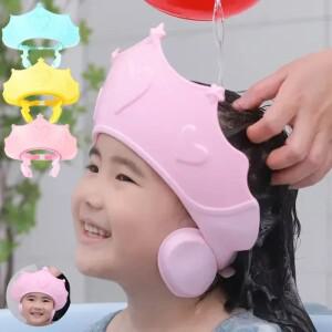 호환상품 조정 가능  고무 방수 베이비 샤워 모자  귀 보호 안전 샴푸 아기 목욕 크라운 패턴