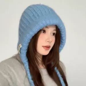 /신상오픈런 여성 겨울 후드 니트 바라클라바 모자