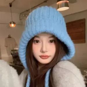 /신상오픈런 여성용 겨울 후드 니트 바라클라바 모자