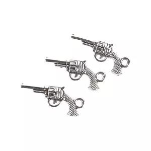 실버 리볼버 목걸이 키링 액세서리 펜던트 부자재-WFIZSZR