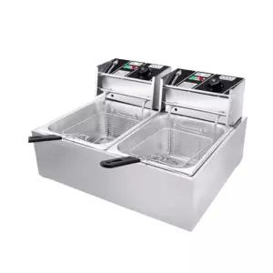 상업용 전기 튀김기 더블 프라이어 자동 식당용 조절 온도