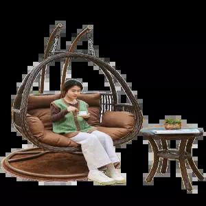 야외 해먹 체어 야외 흔들의자 2인용 그네의자 실내 라탄