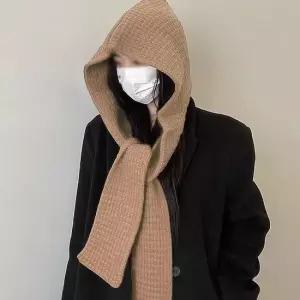 여자 겨울 후드형 니트 케이프 머플러 후드머플러 니트케이프 여성케이프 겨울머플러