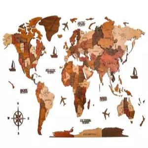 벽장식 우드 세계지도 아트월 인테리어 입체 나무 월드맵 여행사 여행 지도