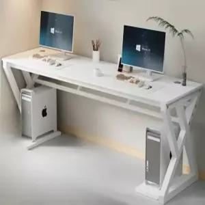 2인용 컴퓨터 책상 게이밍 서재 커플 pc방 사무용 데스크 테이블 선반 철제