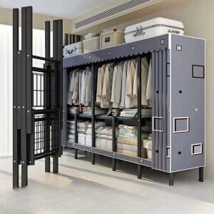 샤크팡 원룸 간이 침실 대형 조립식 행거 옷장 비키니옷장
