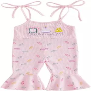 미에얄리 스위트 원 생일 의상 소녀 스매시 케이크 오버롤 니트 스파게티 스트랩 로퍼 벨 하의