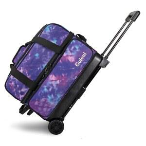 골로니 더블 롤러 볼링백 2개, 별도의 신발 수납공간이 있는 볼볼링백 바퀴가 달린 접이식 손잡이가 40인치까지 늘어납니다