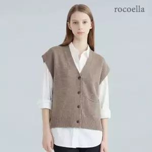 [로코엘라] 베니즈 램스울 드롭숄더 여성 니트 베스트