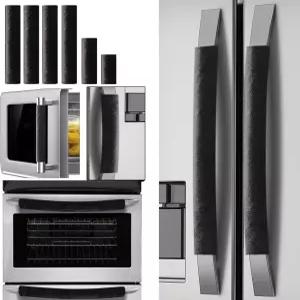 보레시 냉장고 도어 핸들 커버 6종 세트 냉장고용 세탁 가능한 벨벳 패브릭 가전제품 손잡이 전자레인지