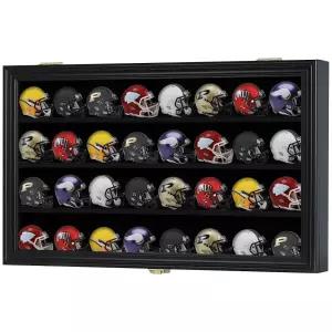 포켓 사이즈 미니 풋볼 헬멧 야구 미니 헬멧 및 빌딩 블록 장난감 미니 피규어용 디스플레이 케이스 캐비닛