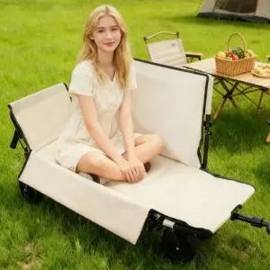 원터치 접이식 오픈형 캠핑 웨건 카트 특대형 벤치형 캠핑웨건