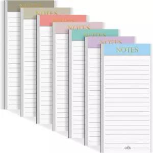 냉장고용 Utron 7 팩 마그네틱 메모장 모란디 컬러 식료품 목록 패드 전체 백 쇼핑 노트 패드당 30장