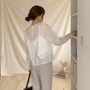 [다잇템] 여성 세트 블라우스 비침 페미닌 데이트룩
