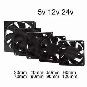 난로동력팬 DC 12v 24v 5v 베어링 브러시리스 모터 산업용 쿨링 팬 미니 저소음 Ventilador 120mm 80mm 40m