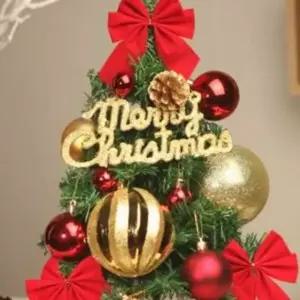 레드리본 크리스마스 장식 탁상용 미니 크리스마스 트리 40cm 풀세트