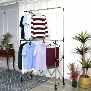스탠드 3단 접이식 행거 옷걸이 선반 이동식 행거 (KYR-WEC5132)