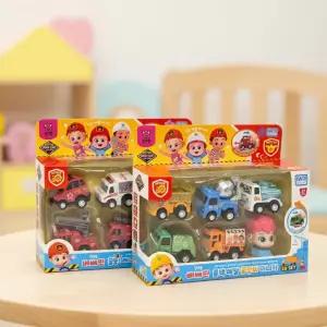 핑크퐁 베베핀 메탈미니카 5종세트 소방차 중장비 경찰차 다이캐스트 자동차 모형 역할놀이