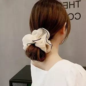 빅헤어슈슈 쉬폰곱창밴드 새틴머리끈 여성스러운머-WFIZUB0