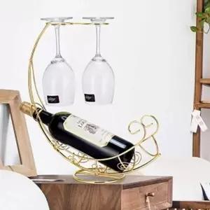 철제 와인랙 1구 골드 와인거치대 와인진열장