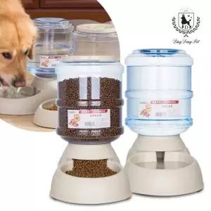 딩동펫 강아지 고양이 애견 급식기세트 물 사료 반자동 대용량