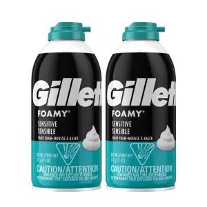 질레트 포오미 센서티브 쉐이빙 폼 311g , 2개 대용량 면도 거품 크림 젤