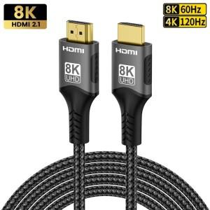 8K HDMI 케이블 고속 48Gbps 2.1 hdmi-hdmi 고화질 비디오 HDTV 모니터 PS4/PS5 Xbox 용 1m 2m 3m 5m