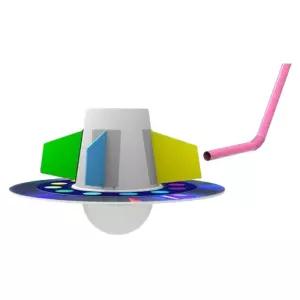 생활과학 풍력완구 투명반구 컬러팽이 조립키트 5인용/ 회전운동 체험 만들기도안