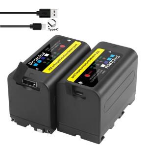 소니 NP-F770 F750 배터리용 6800mAh LED 전원 표시기 MC1500C