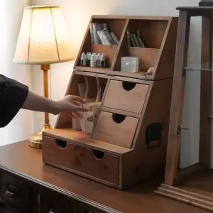 빈티지 원목 수납장 캐비닛 엔틱 진열장 소품 미닫이