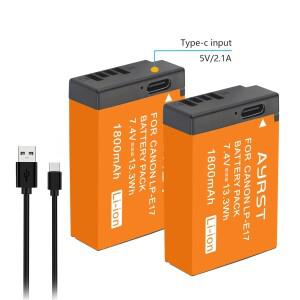 Canon EOS 200D M3 M6 750D T6i T6s Kiss X8i 카메라용 1800mAh LPE17 LP Type-C 입력 배터리