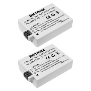 캐논 EOS 반란군 XS T1i 1000D 500D 키스 X3X2 F용 1500mAh LP-E5 LP E5 배터리 2팩
