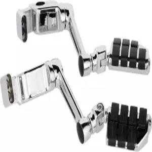 쿠랴킨 4056 모터사이클 풋 컨트롤 혼다 골드 윙 발키리 크롬 1쌍용 듀얼 ISO 페그 및 6인치 암이 장착된