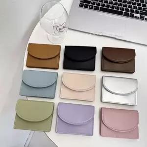 bns 9color)베이직 라운드 아코디언 3단 반지갑 미니지갑 여자카드지갑 여성반지갑