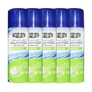 엘지 쉬크 쉐이브가드 센서티브 라임 폼 타입 220ml 5개 면도기 면도