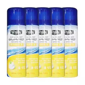 엘지 쉬크 쉐이브가드 워시 앤 쉐이브 폼 타입 220ml 5개 면도기 면도