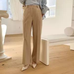 여자 히든버튼 뒷밴딩 폴리스판 세미와이드 슬랙스