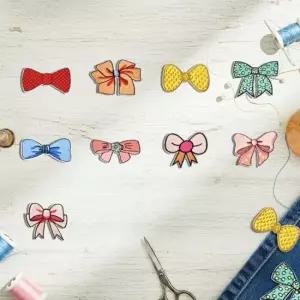 열부착 리본 와펜 패치 원단 9개 세트 귀여운와펜 자수와펜 열접착패치 캐릭터패치 꾸미기