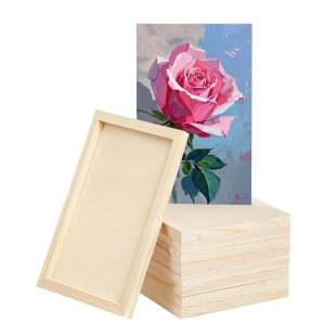 8팩 6 x 12인치 나무 패널 보드, DIY 아트 프로젝트용 미완성 프레임, 페인팅, 붓기, 유화와 함께 사용할 수 있는 정사각형 캔버스, 발렌타인 데이 할로윈 크리스마스 장식 캔버스