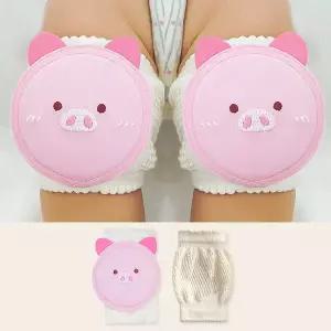 [보리보리/하이베이비]돼지 오가닉 자수 캐릭터 무릎보호대 성장판보호대 (EVA쿠션 3중패드)