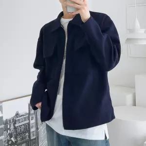 [리빌모아]남자 솔리드 빅포켓 카라넥 투웨이 집업 자켓 5C-JUA-Q110-곤색