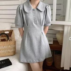 [라일리여성의류] Rly 카라 퍼프 단추 미니 반팔 귀여운 벌룬 원피스