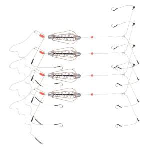 구리 낚시 미끼 케이지 4개, 스프링 바스켓 공급기, 덫, 도구 액세서리