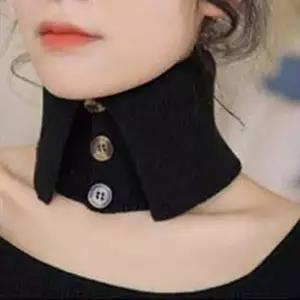 여자 겨울 파티 연말 모임 룩 니트 페이크 넥 워머 (KYR-WFFTFQR)