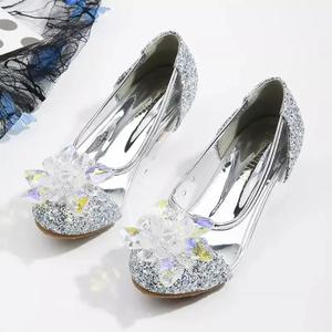신데렐라 유리구두 스팽글 반짝이 여아 공주 구두