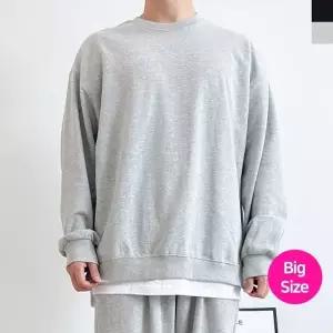 2L-TTA 2008 남자빅사이즈 라운드넥 트임 무지맨투맨